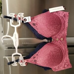 💕LAURA ASHLEY💕 2 Pack Bras ~ Pink & Blue Lace 36B NWT